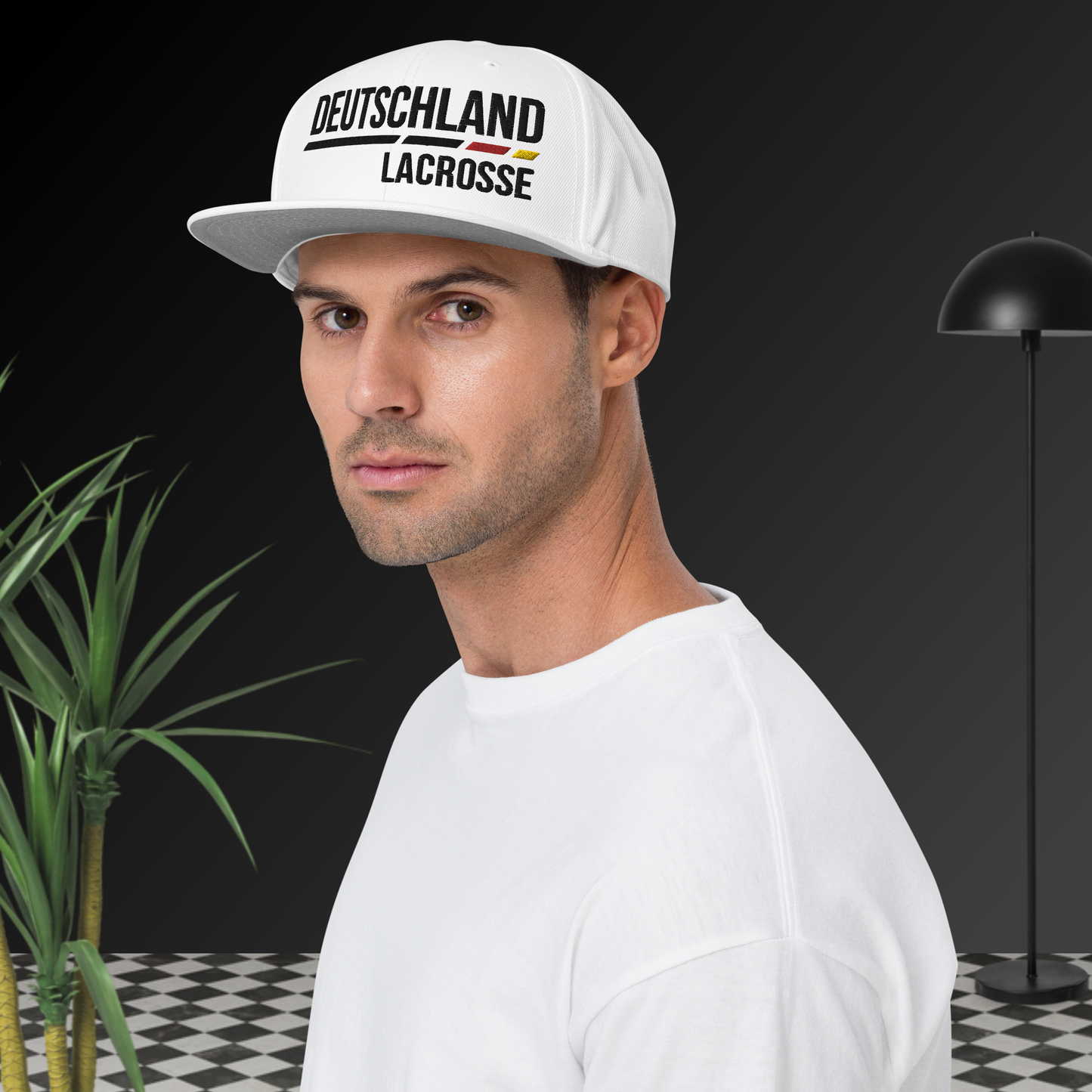 Premium Snapback weiß (Stick)