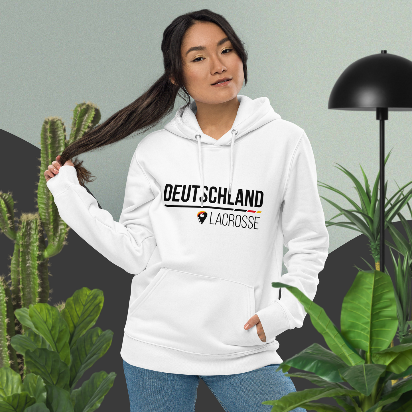 Germany Lacrosse Hoodie white - organic cotton
