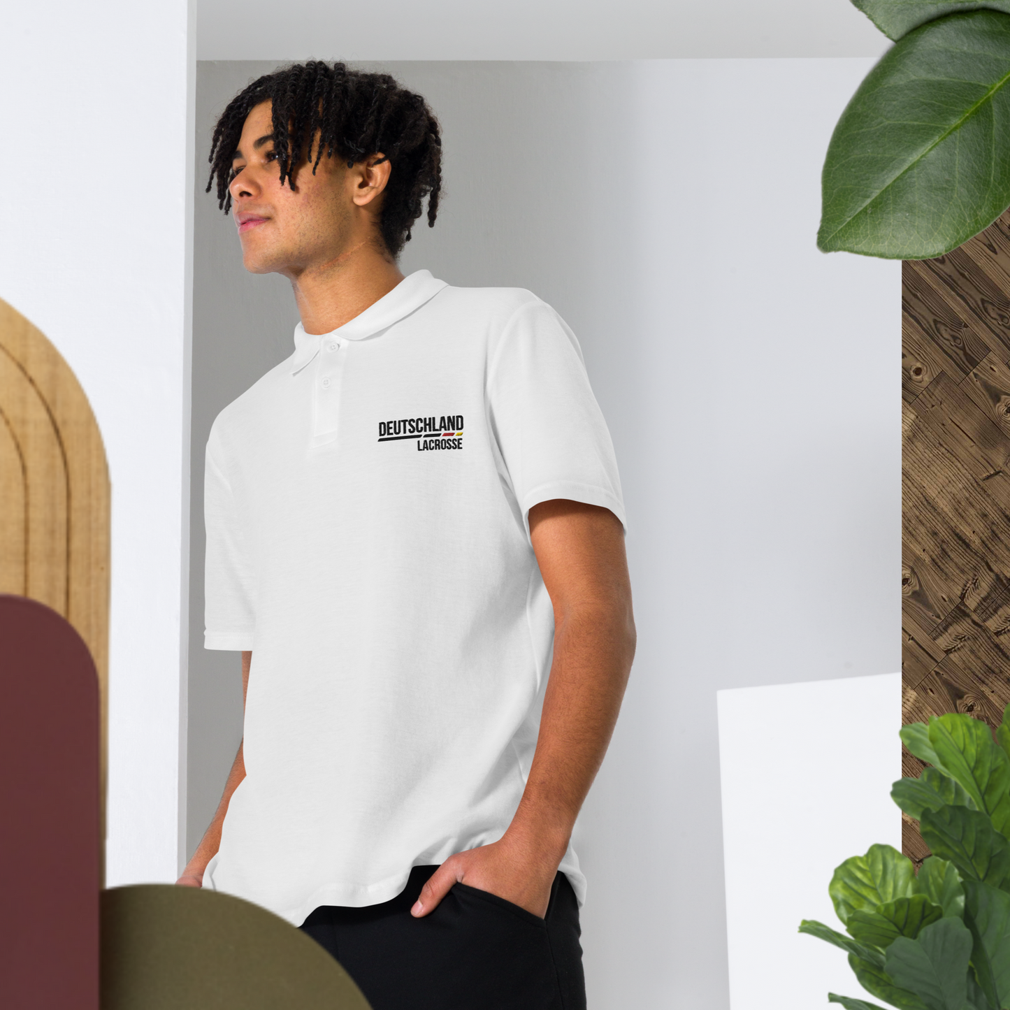 Poloshirt weiß (Stick) - Bio-Baumwolle
